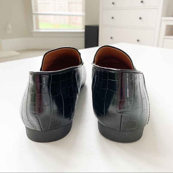 Top Moda Black Croc Loafer Astrid-1 - Picture 5 of 9